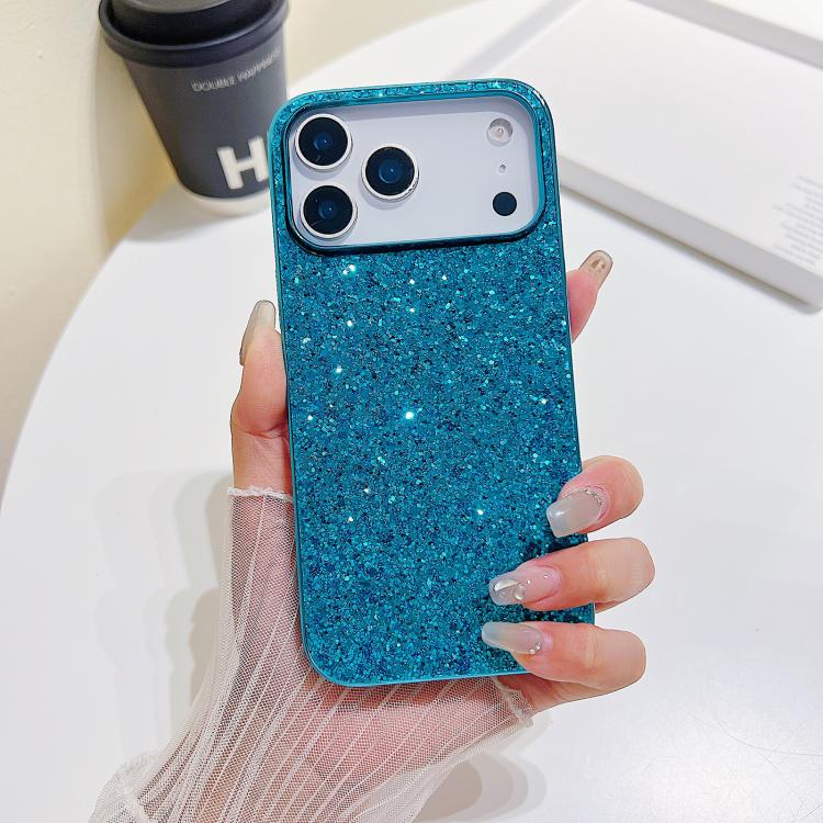 

For iPhone 17 Pro Glitter Powder Shockproof TPU Phone Case(Blue)