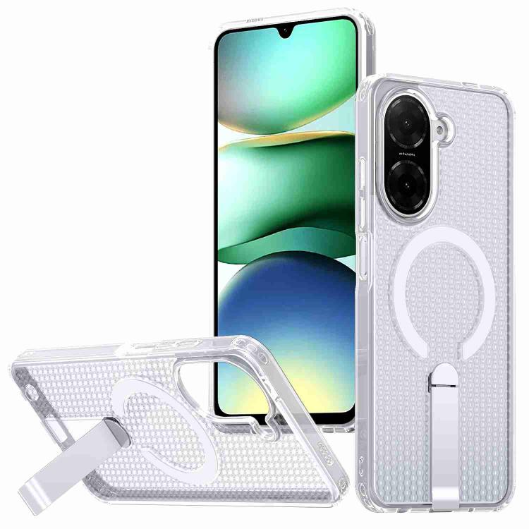 

For Redmi A5 4G 171.7mm / Poco C71 Honeycomb Cooling MagSafe Holder Phone Case(Frosted Transparent)