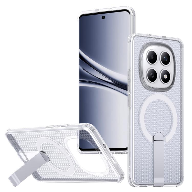 

For Redmi Note 15 4G / 5G Global 164mm / Poco M8 5G Honeycomb Cooling MagSafe Holder Phone Case(Frosted Transparent)