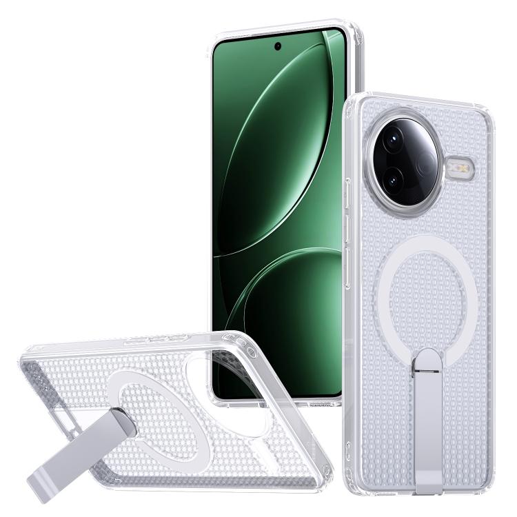 

For Redmi K80 / K80 Pro / Poco F7 Pro Honeycomb Cooling MagSafe Holder Phone Case(Frosted Transparent)