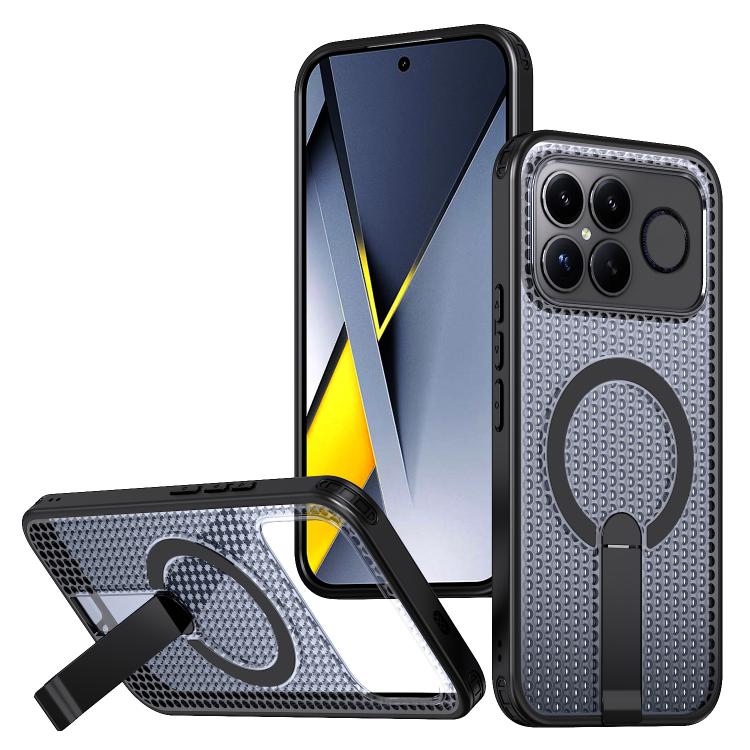 

For Redmi K90 Pro Max / Poco F8 Ultra Honeycomb Cooling MagSafe Holder Phone Case(Black)