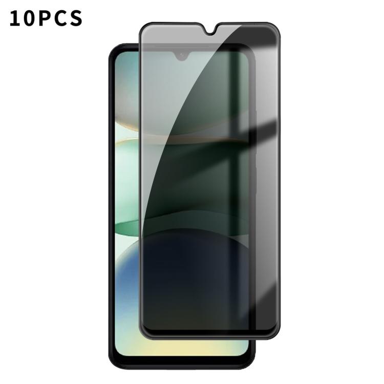 

For Redmi A7 Pro 171mm / Poco C85x 5G 10pcs Kalebol High-Aluminum Screen-Printed Full-Coverage Black-Border Privacy Tempered Glass Film