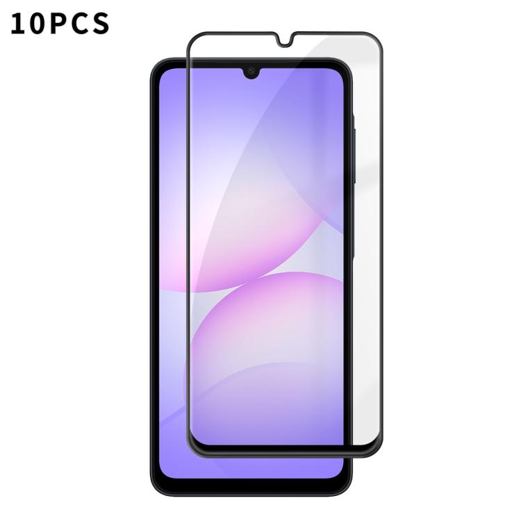 For Galaxy A08 4G / 5G 10pcs Kalebol High-Aluminum Screen-Printed Full-Coverage Anti-Fingerprint Black-Bordered HD Tempered Glass Film