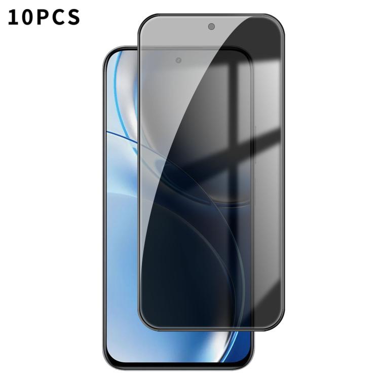 For Realme P4R 5G 10pcs Kalebol High-Aluminum Screen-Printed Full-Coverage Black-Border Privacy Tempered Glass Film