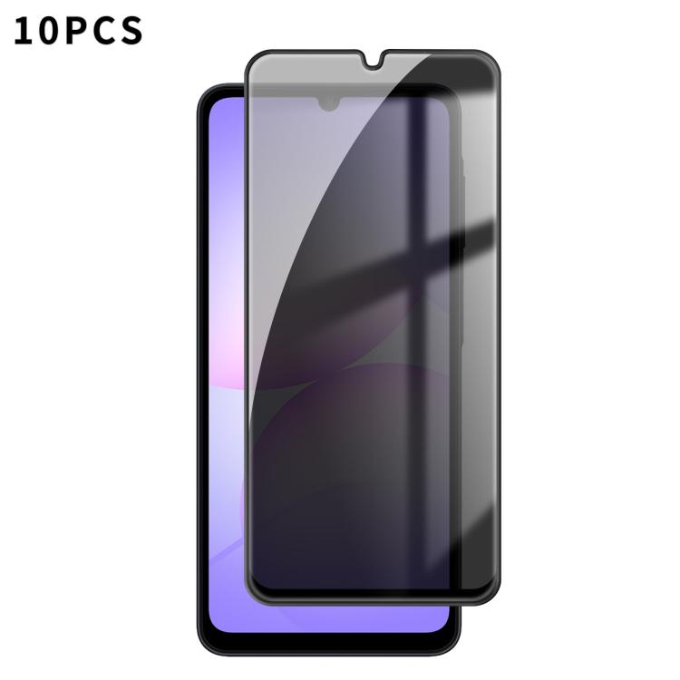 For Galaxy A08 4G / 5G 10pcs Kalebol High-Aluminum Screen-Printed Full-Coverage Black-Border Privacy Tempered Glass Film
