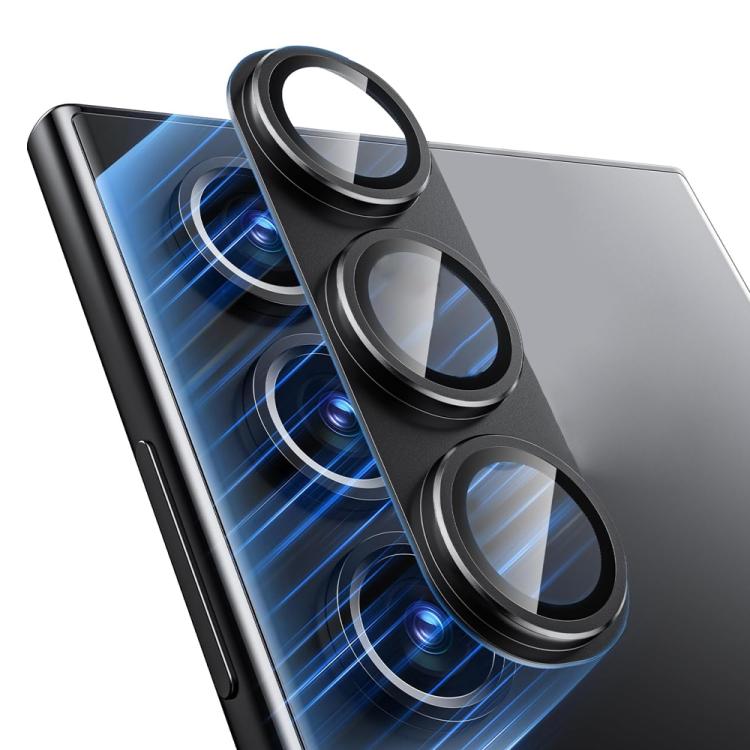 

For Samsung Galaxy S25 5G XDCASE Frosted Armor Metal + Tempered Glass Camera Lens Film(Black)