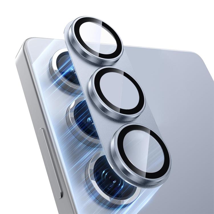 For Samsung Galaxy S25+ 5G XDcase Frosted Armor Metal + Tempered Glass Camera Lens Film(Blue)