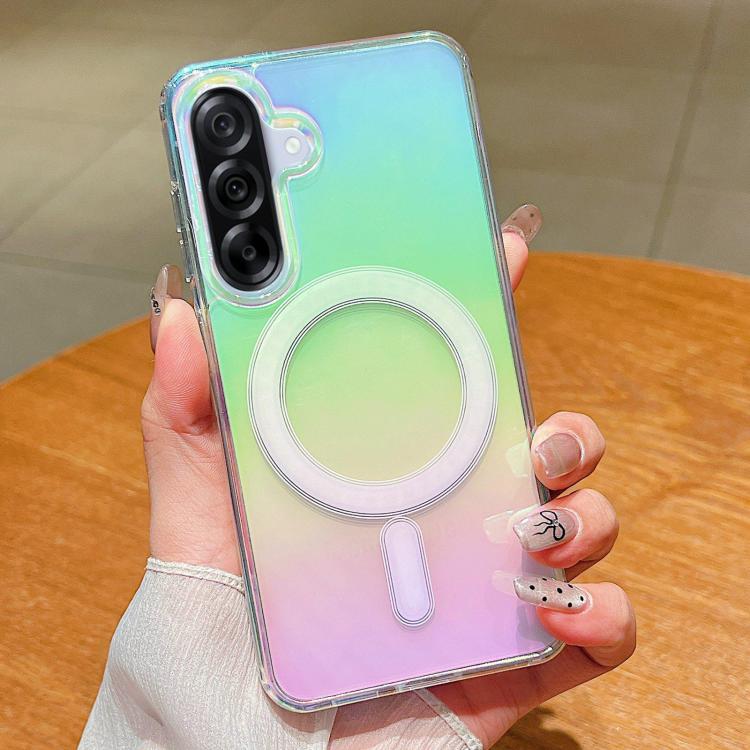 

For Samsung Galaxy A57 5G Gradient Color MagSafe Airbag Full Coverage Phone Case(Rainbow)