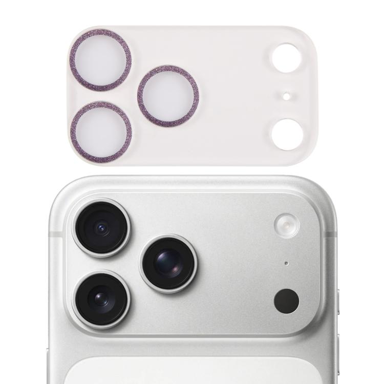 

For iPhone 17 Pro Max Glitter Ring Tempered Glass Camera Lens Film(Purple)