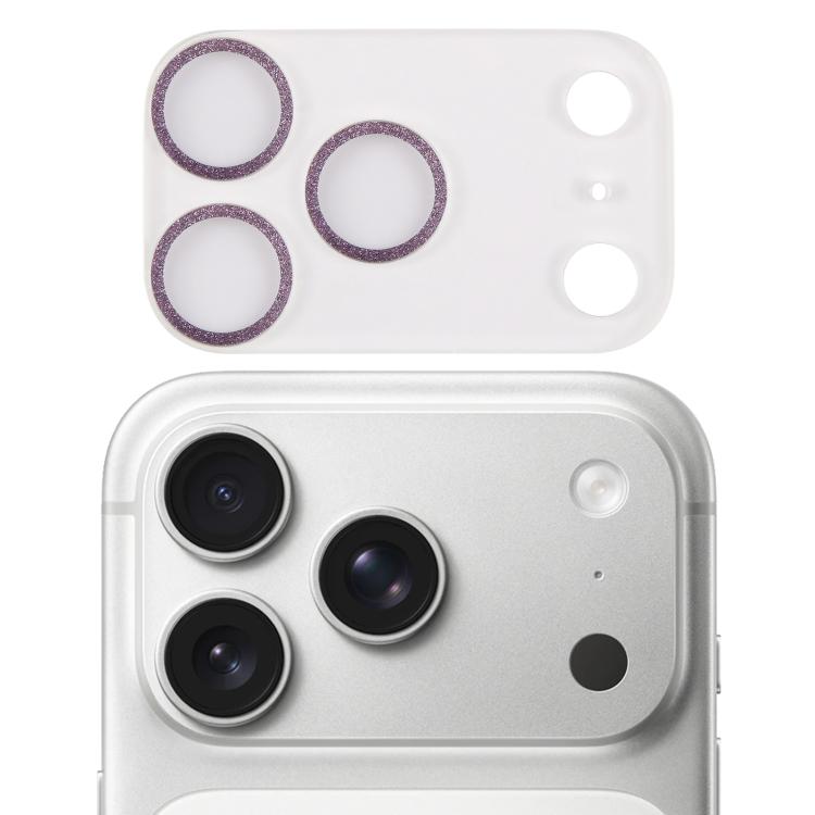 

For iPhone 17 Pro Glitter Ring Tempered Glass Camera Lens Film(Purple)