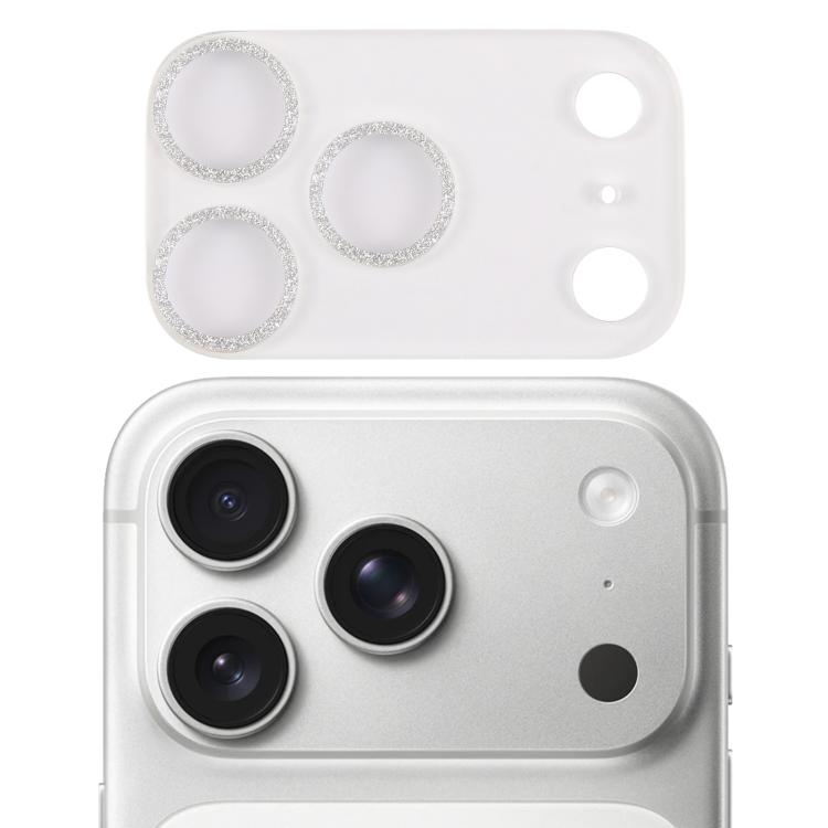 

For iPhone 17 Pro Glitter Ring Tempered Glass Camera Lens Film(Silver)