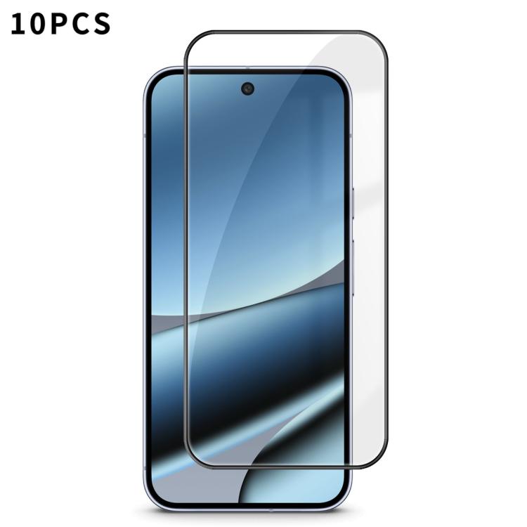 

For Google Pixel 10 Pro XL 10pcs Kalebol High-Aluminum Screen-Printed Full-Coverage Anti-Fingerprint Black-Bordered HD Tempered Glass Film