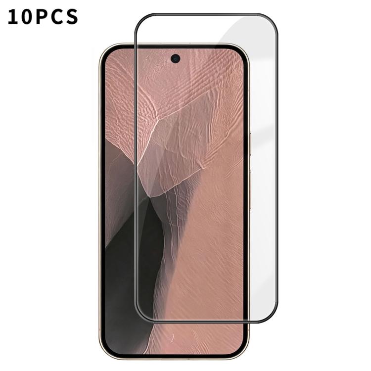 For Google Pixel 11 Pro XL 10pcs Kalebol High-Aluminum Screen-Printed Full-Coverage Anti-Fingerprint Black-Bordered HD Tempered Glass Film