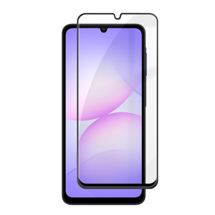 For Galaxy A08 4G / 5G Kalebol High-Aluminum Screen-Printed Full-Coverage Anti-Fingerprint Black-Bordered HD Tempered Glass Film
