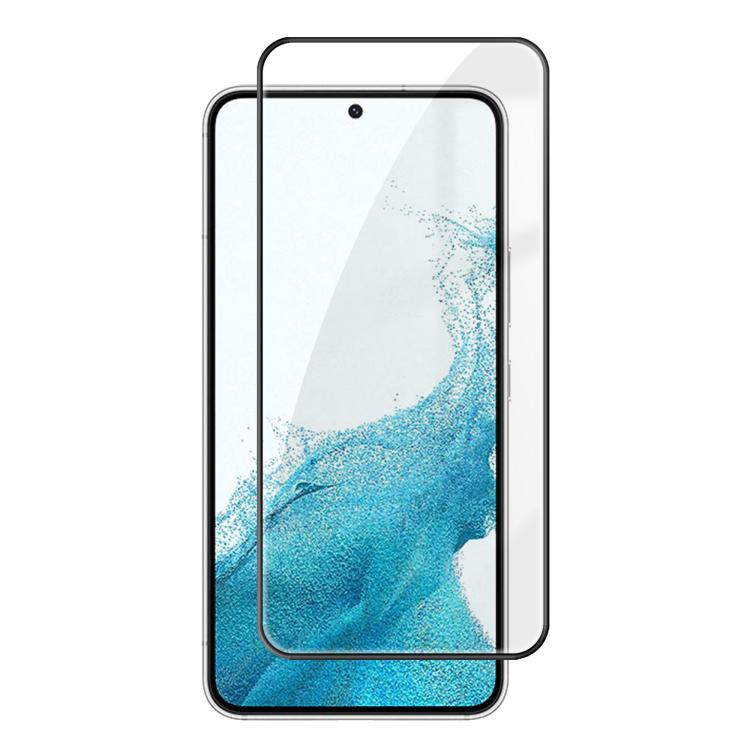 

For Samsung Galaxy S22 5G Kalebol High-Aluminum Screen-Printed Full-Coverage Anti-Fingerprint Black-Bordered HD Tempered Glass Film