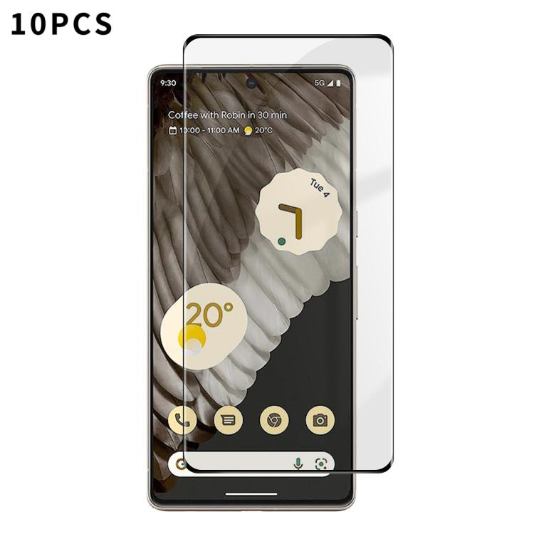 

For Google Pixel 7 Pro 10pcs Kalebol Curved High-Aluminum Screen-Printed Full-Coverage Anti-Fingerprint Black-Bordered HD Tempered Glass Film