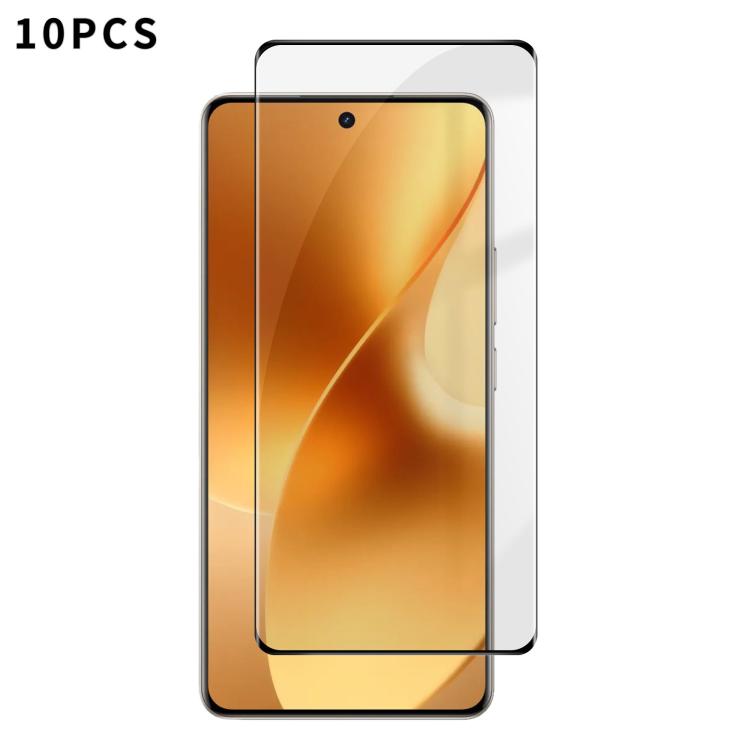 

For Realme 15 Pro 5G 10pcs Kalebol Curved High-Aluminum Screen-Printed Full-Coverage Anti-Fingerprint Black-Bordered HD Tempered Glass Film