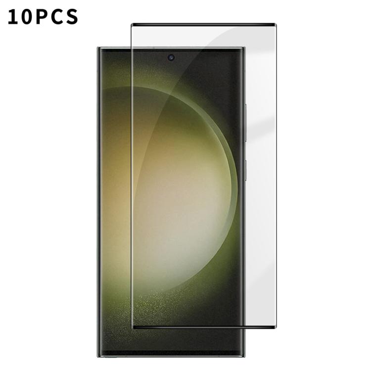 

For Samsung Galaxy S23 Ultra 5G 10pcs Kalebol Curved High-Aluminum Screen-Printed Full-Coverage Anti-Fingerprint Black-Bordered HD Tempered Glass Film