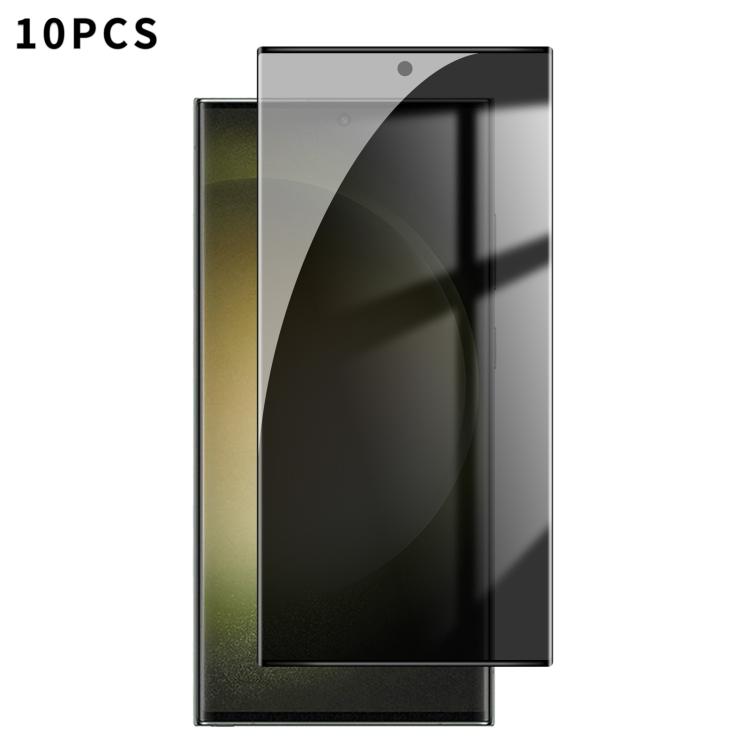 

For Samsung Galaxy S23 Ultra 5G 10pcs Kalebol Curved High-Aluminum Screen-Printed Full-Coverage Anti-Fingerprint Black-Border Privacy Tempered Glass Film