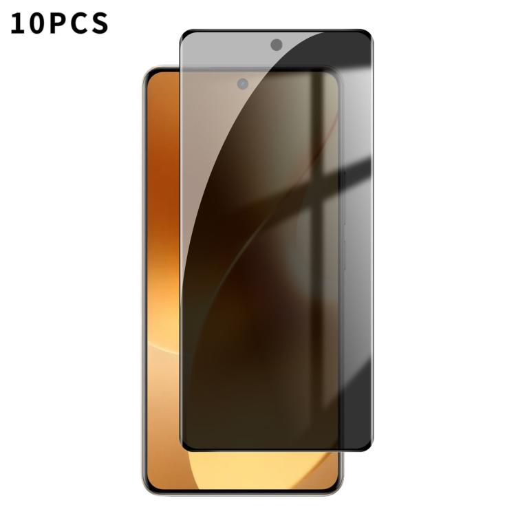 

For Realme 15 Pro 5G 10pcs Kalebol Curved High-Aluminum Screen-Printed Full-Coverage Anti-Fingerprint Black-Border Privacy Tempered Glass Film