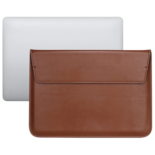 

PU Leather Ultra-thin Envelope Bag Laptop Bag for MacBook Air / Pro 13 inch, with Stand Function(Brown)