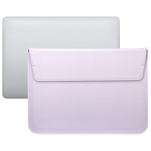 

PU Leather Ultra-thin Envelope Bag Laptop Bag for MacBook Air / Pro 15 inch, with Stand Function(Light Purple)