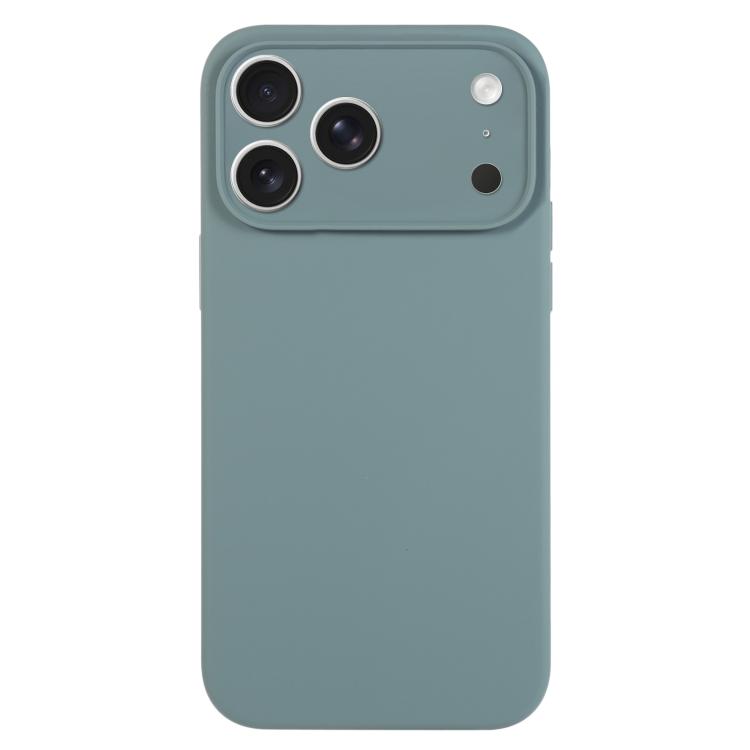 

For iPhone 17 Pro Pure Color Liquid Silicone Fine Pore Phone Case(Pine Needle Green)