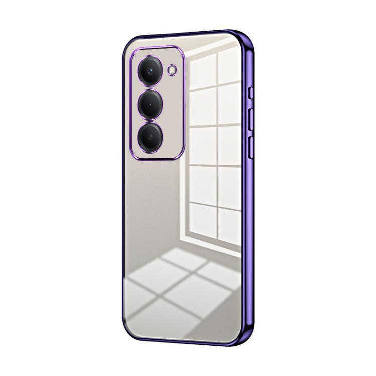 

For Redmi 15 5G Global / 15 4G SEA 169mm Transparent Plating Fine Hole Phone Case(Purple)