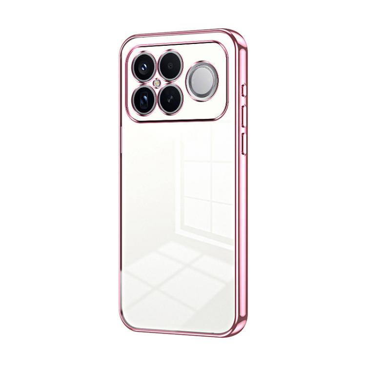 

For Redmi K90 Pro Max / Poco F8 Ultra Transparent Plating Fine Hole Phone Case(Pink)