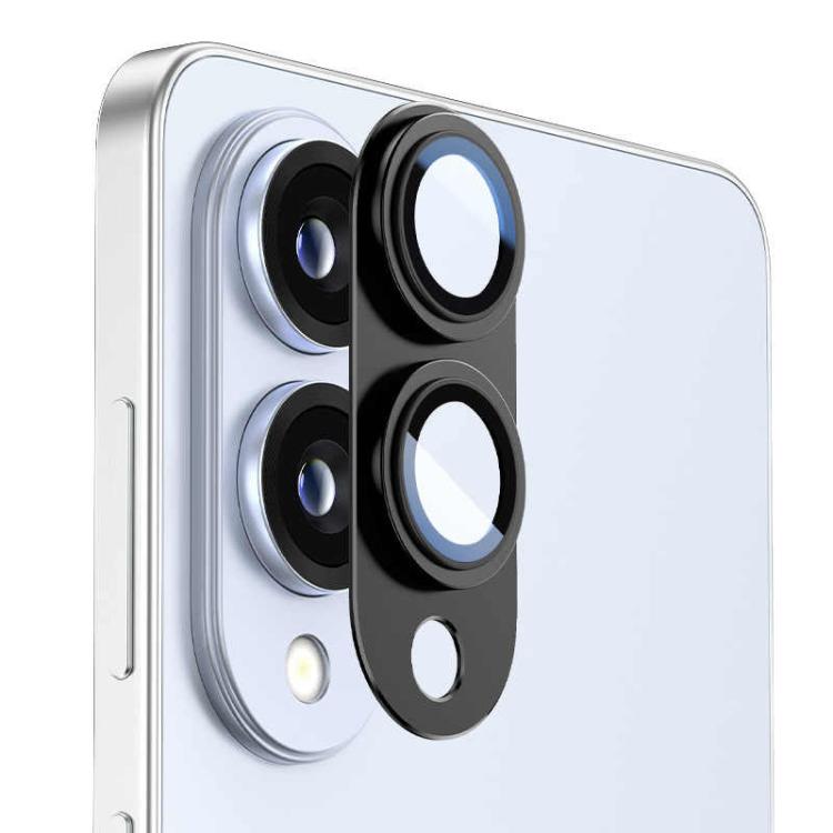

For Samsung Galaxy S25 Edge 5G XDcase Frosted Armor Metal + Tempered Glass Camera Lens Film(Black)