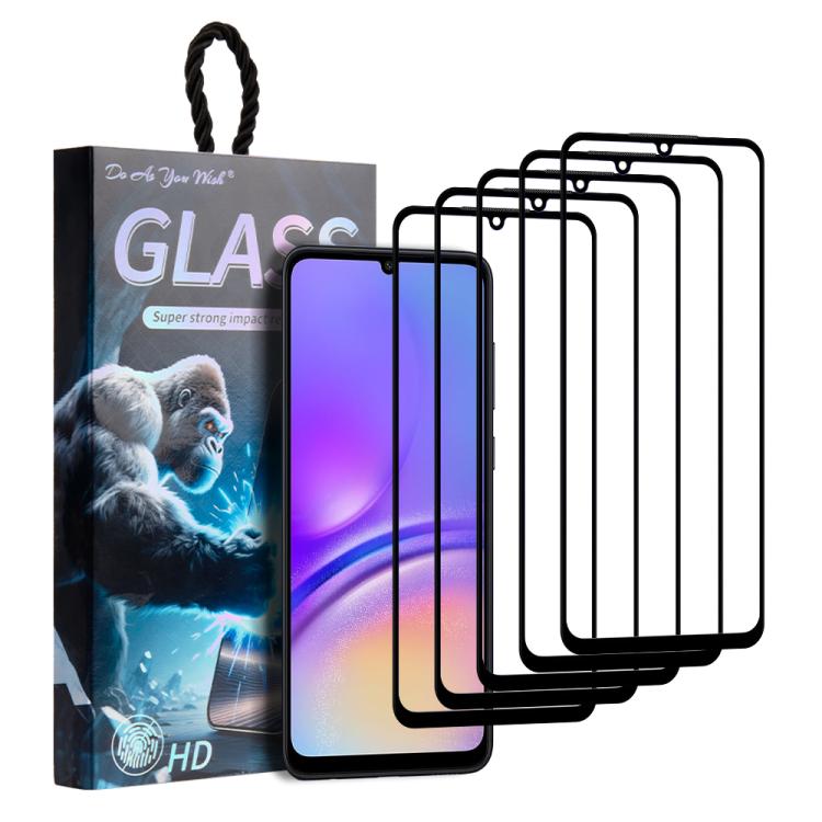 

For Samsung Galaxy M05 5pcs / Pack Do As You Wish Silk Screen Printed HD Tempered Glass Film(Black)