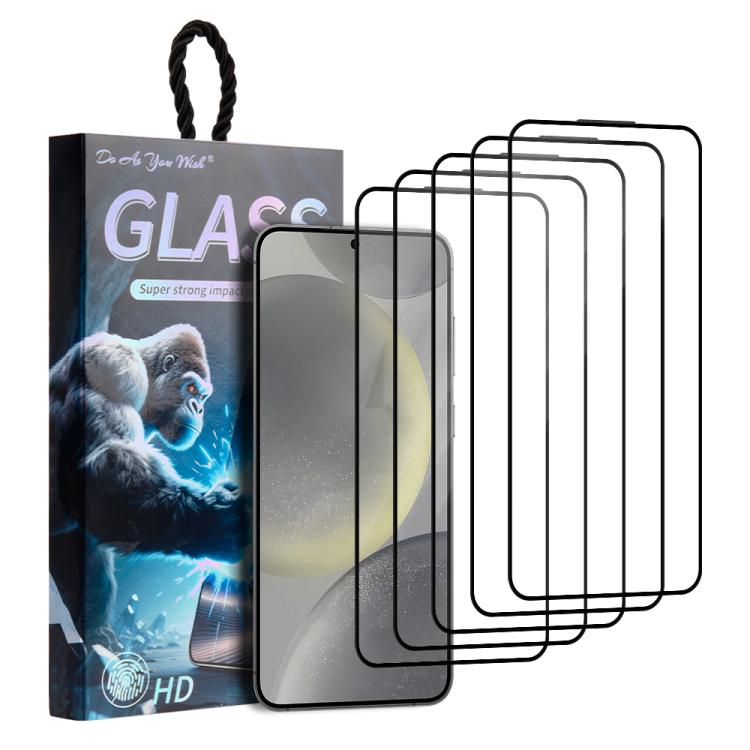 

For Samsung Galaxy S24+ 5G 5pcs / Pack Do As You Wish Silk Screen Printed HD Tempered Glass Film(Black)