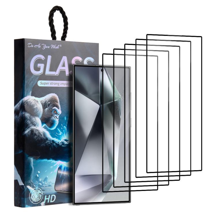 

For Samsung Galaxy S24 Ultra 5G 5pcs / Pack Do As You Wish Silk Screen Printed HD Tempered Glass Film(Black)