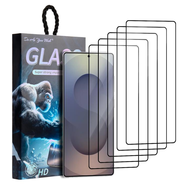 

For Samsung Galaxy S25 Ultra 5G 5pcs / Pack Do As You Wish Silk Screen Printed HD Tempered Glass Film(Black)