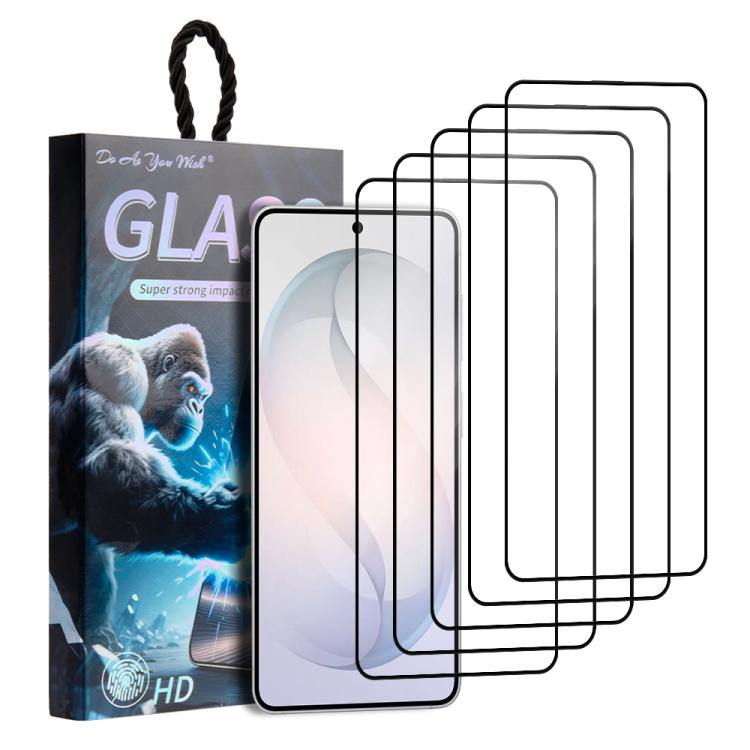 For Samsung Galaxy S26+ 5G 5pcs / Pack Do As You Wish Silk Screen Printed HD Tempered Glass Film(Black)