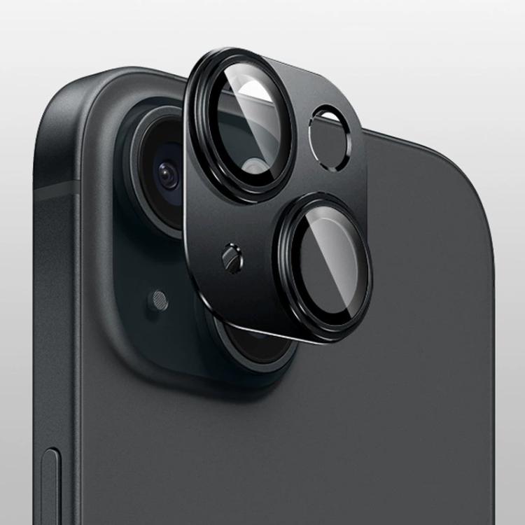 

For iPhone 15 / 15 Plus XDCASE Armor Full-Coverage Frosted Metal Lens Ring Film(Black)