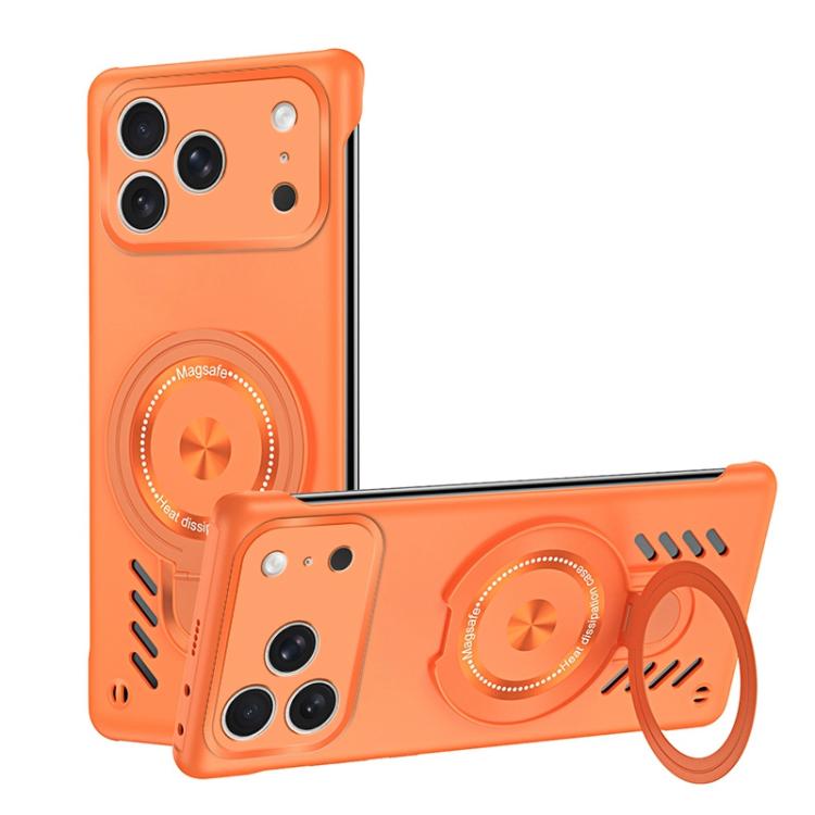 

For iPhone 17 Pro Max Ice Sense Series Graphene Cooling MagSafe Holder Phone Case(Orange)