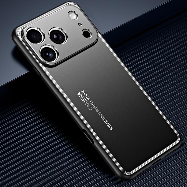 

For iPhone 17 Pro Max Frosted Metal Phone Case(Black)