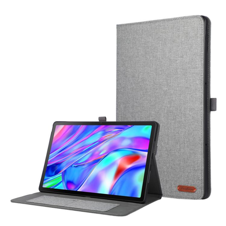 

For Lenovo Xiaoxin Pad 12.1 Fabric Texture Horizontal Flip Leather Tablet Case with Hand Strap(Grey)