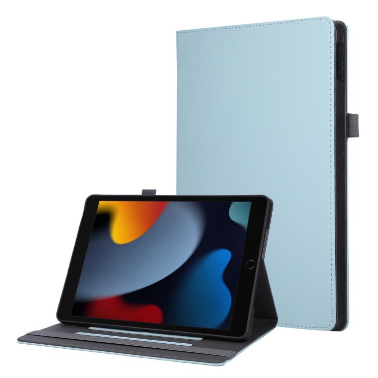 

For iPad 10.2 2020 / 2019 / 10.5 2019 Macaron Color Hand Grip Leather Tablet Case with Holder(Light Blue)