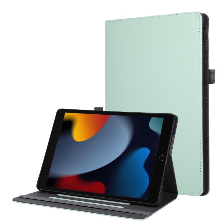 

For iPad 10.2 2020 / 2019 / 10.5 2019 Macaron Color Hand Grip Leather Tablet Case with Holder(Light Green)