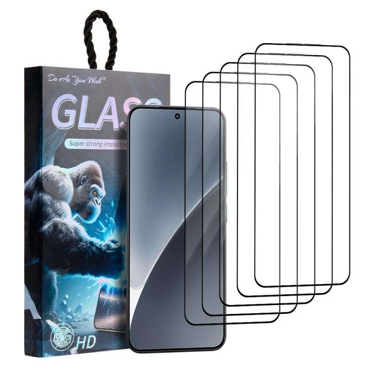 

For Xiaomi 15 5pcs / Pack Do As You Wish Silk Screen Printed HD Tempered Glass Film(Black)