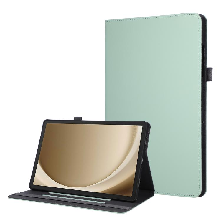 

For Samsung Galaxy Tab A11 / A9 Macaron Color Hand Grip Leather Tablet Case with Holder(Light Green)