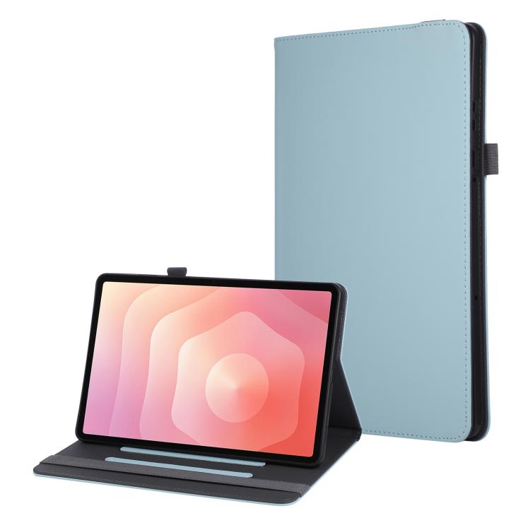 

For Samsung Galaxy Tab S11 Macaron Color Hand Grip Leather Tablet Case with Holder(Light Blue)