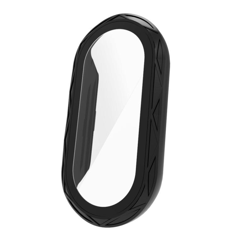 

For Xiaomi Smart Band 9 / 9 NFC / 8 NFC Bird Nest Texture Tempered Glass Film Integrated PC Watch Cover(Black)
