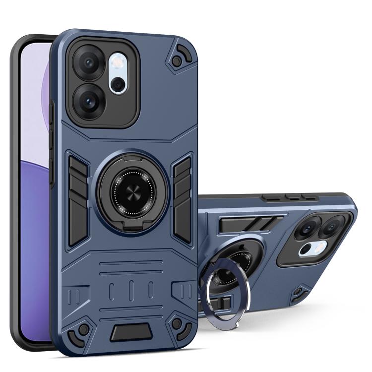 

For OPPO Reno14 F 5G Rotating Holder TPU Hybrid PC Phone Case(Royal Blue)
