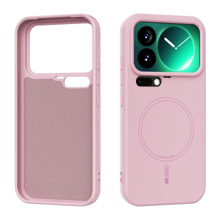 

For Xiaomi 17 Pro ABEEL Skin-friendly Feel Magsafe Liquid Silicone Phone Case(Pink)