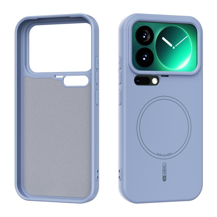 

For Xiaomi 17 Pro ABEEL Skin-friendly Feel Magsafe Liquid Silicone Phone Case(Sky Blue)
