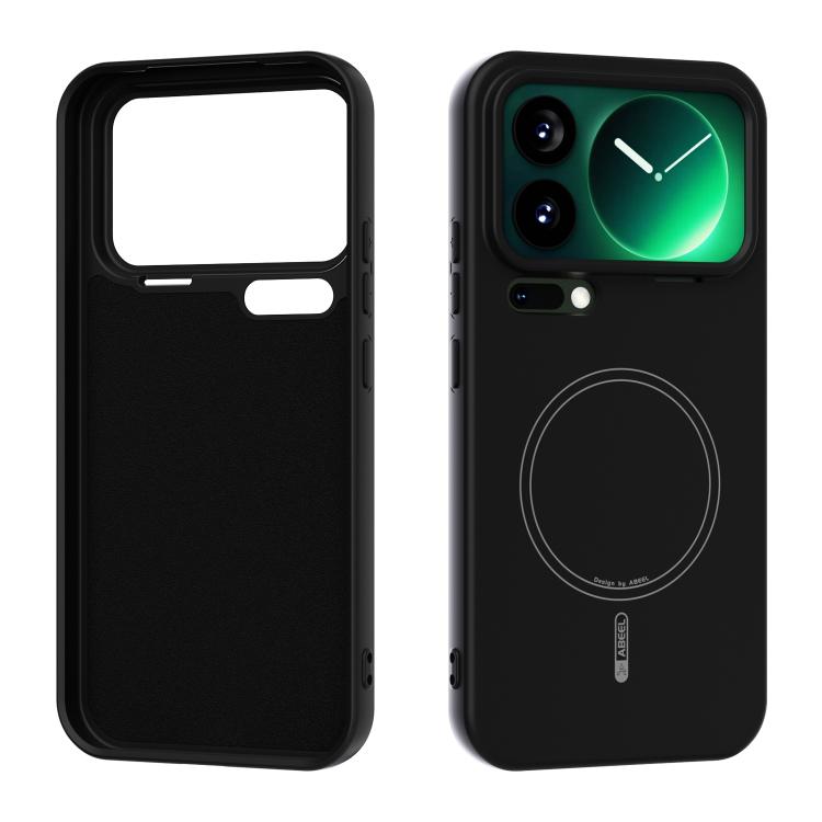 

For Xiaomi 17 Pro Max ABEEL Skin-friendly Feel Magsafe Liquid Silicone Phone Case(Black)
