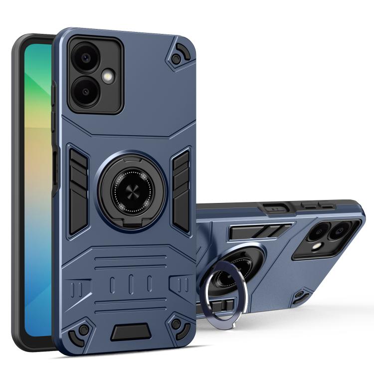 

For Samsung Galaxy A06 5G Rotating Holder TPU Hybrid PC Phone Case(Royal Blue)